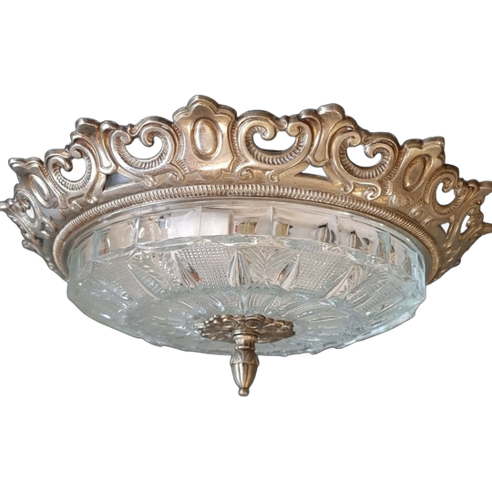 2248 Plafonnière Persglas Opengewerkt Koper Frame 1