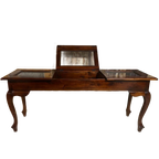 Exclusieve Oude Toonbank, Vitrine-tafel, Sidetable. thumbnail 1