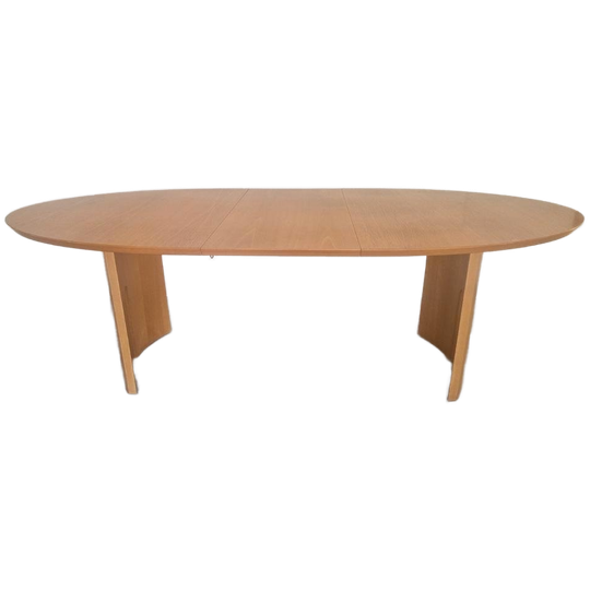 Vintage Massief Houten Ovale Uitschuifbare Eettafel Design 1
