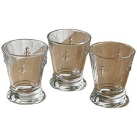 Set Of 6 Vintage La Rochère Bee Glass Tumblers