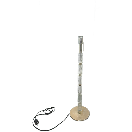 Jaren 70 Glazen Vloerlamp Met Chroom 1