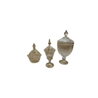 Set Van 3 Geslepen Kristallen Hollandse Bonbonnières