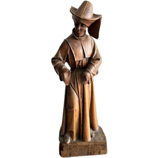 Polychrome Handcarved Wooden Statue 1