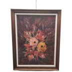 Olieverf Schilderij Op Doek Met Bloemen Van E. Marie thumbnail 1