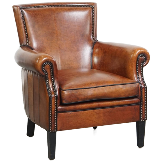 Zeer Mooie Sierlijke Schapenleren Armchair Met Een Luxe Afwerking 1