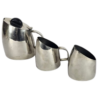 Art Deco Stijl - Bauhaus - Koffie/Thee Set. (3) - Metaal - Chroom - Zilver - Bakeliet - 2E Kwart
