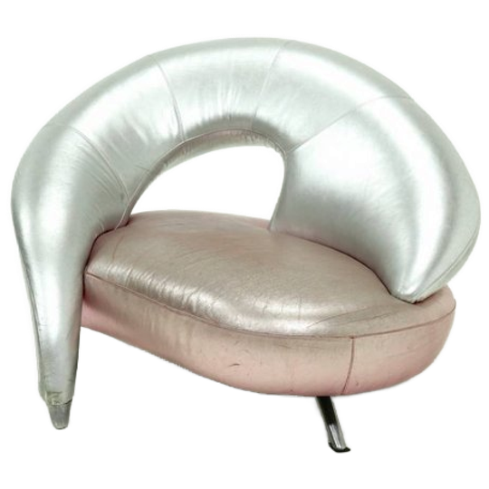 Contemporary Leather Loveseat Sofa By Frédéric Amat For Poltromec Italia 1980s 1