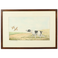 Maurice Brailly Franse Spaniël Hond Vogels Vintage Grafiek 1972