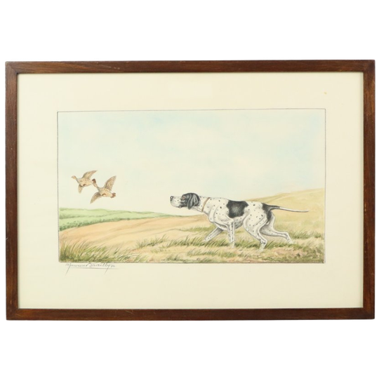 Maurice Brailly Franse Spaniël Hond Vogels Vintage Grafiek 1972 1