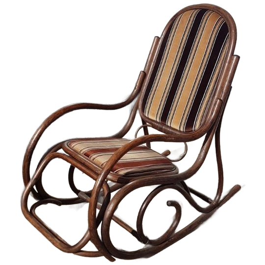 Toffe Vintage Manou Rotan Schommelstoel. 1