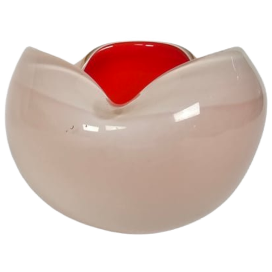 Murano - Alfredo Barbini - Opalineglas - Oranje/wit - Italie - 60's 1