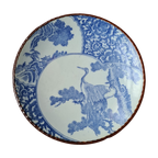 Mooi Japans Sierbord (Arita) Met Kraanvogels - Blauw Met Wit thumbnail 1