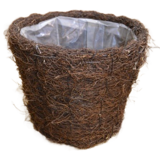 Donkerbruine Rieten Plantenmand Met Binnenfolie 1