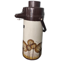 Vintage Thermoskan Isoleerkan Beige Bruin Bomen