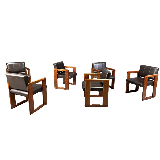 Set Of 6 Vintage Dining Chairs By Tobia & Afra Scarpa, 1970s 1