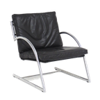 Vintage Design Fauteuil In Zwart Leer, 1960S thumbnail 1