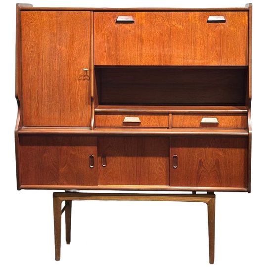Vintage Retro Teak Midcentury Highboard Wandkast 1