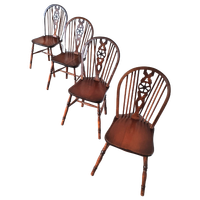 4 X Wheelback / Windsor Chairs / Marked