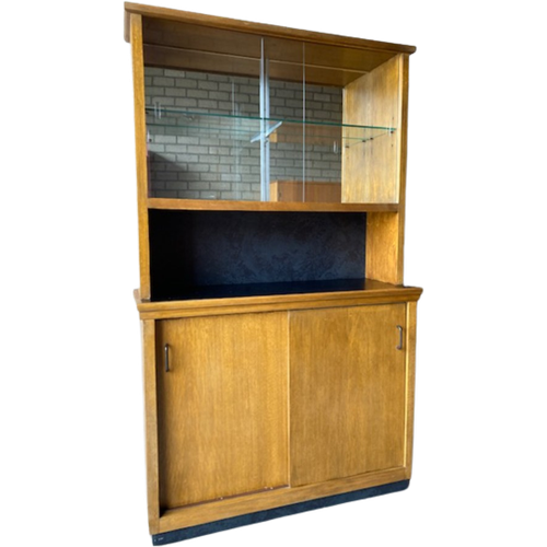 Vintage Mid-Century Vitrinekast,Schoolkast,Laboratoriumkast