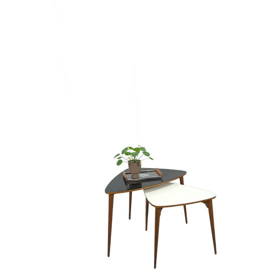 Set Zwart Wit Tafel Met Houten Poten Kaiser Köln 1