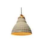 Oude Kwik Glazen Hanglamp Met Messing Armatuur thumbnail 1