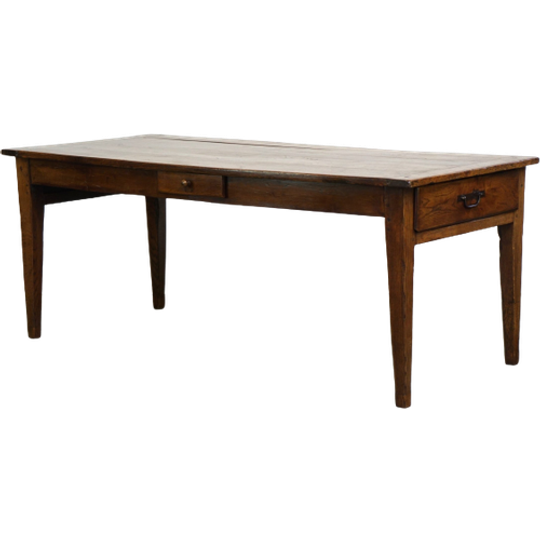Prachtige Antieke Franse Eettafel Met 3 Lades Van Eikenhout Met Een Uitmuntend Patina 1