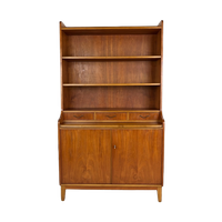 Zweeds Vintage Teak Fineren Boekenkast Met Bureaublad Berleva