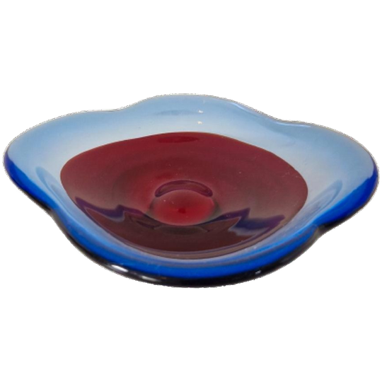 Vintage Glazen Schaal Jaren 60 / 70 1