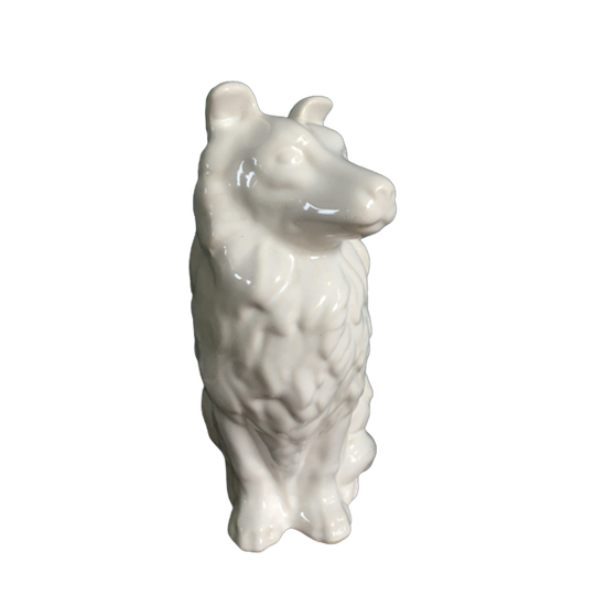 Keramieken Vintage Wit Beeld Hond Lassie 1