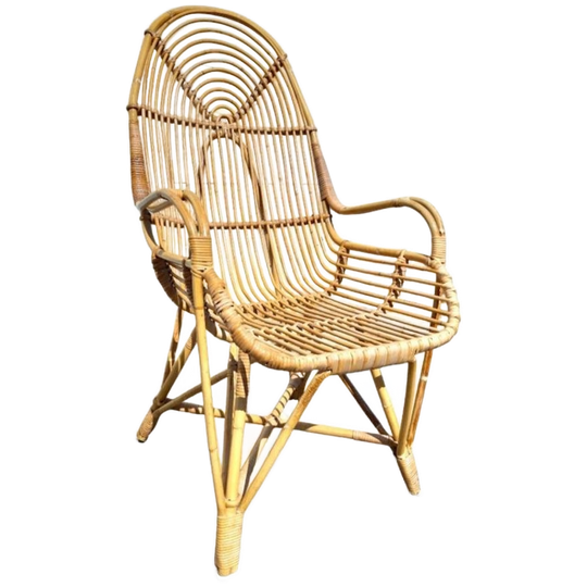 Vintage Design Rotan Fauteuil , Rohé Noordwolde, 1960s 1