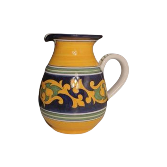 Schitterende Aardewerk Keramiek Deruta Kan Geel Met Blauw 1