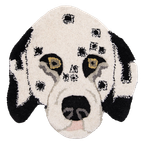 Vloerkleed Hond 35X35 Cm Wit Zwart Wol - Clayre En Eef - Dieren Tapijt thumbnail 1