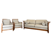 Schuitema Art Deco Set: Bank En Twee Fauteuils