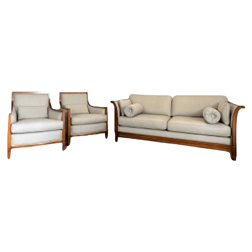 Schuitema Art Deco Set: Bank En Twee Fauteuils