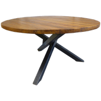 Prachtige Ronde Teak Houten Eettafel 140 Cm