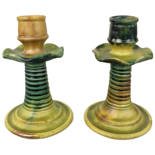 Duo Kandelaartjes In Vlaams Aardewerk 1