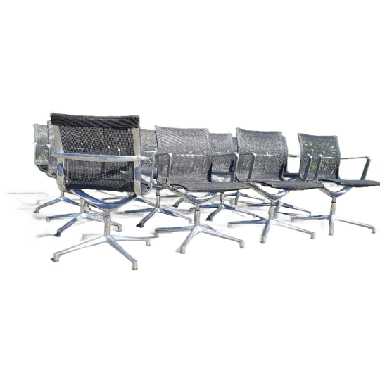 6x Una Design Bureaustoel Icf Mesh Zwart Netweave 1