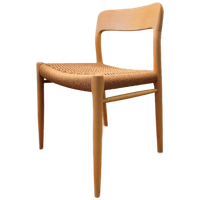 Vintage Set Van 4 Stoelen Van N.o. Møller Model 75 Uit 1970
