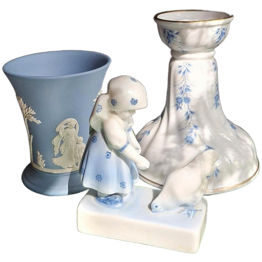 Wedgwood Beker, Weimar Kandelaar & Beeldje 1