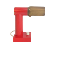 Vintage Tube Tafellamp Messing Rood Mid Century Lampje '50