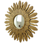 Vintage Zonnespiegel Sunburst Spiegel Convex Goud Hars 48Cm thumbnail 1
