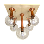 Zeldzame Plafondlamp Met 5 Glazen Bollen, Jaren 70, Ott International thumbnail 1