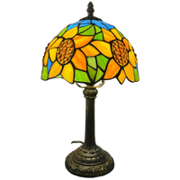 2 Stuks Glas In Lood Tiffany Stijl Tafellampen Zonnebloemen