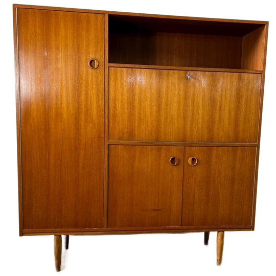 Vintage Houten Kast / Barkast / Secretaire 1
