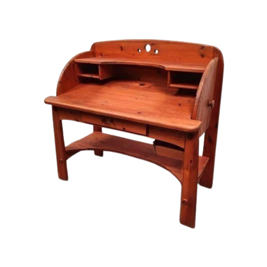 Brutalist Solid Pine Midcentury AWA Desk Vintage 70s 1
