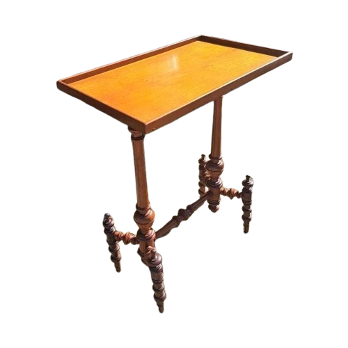 Antieke Spinnen Bijzettafel Sidetable, Haltafel Afm. 62X38Cm