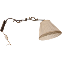 Vintage Schaarlamp, Wandlamp Brons Met Beige Kap