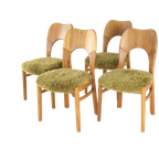 Set 4 Eiken Deense Eetkamerstoelen Vintage Reupholstered thumbnail 1