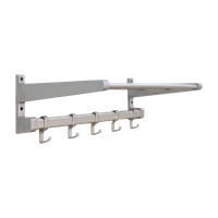 Aluminium Wand Kapstok – Jaren 70 - (mb43)