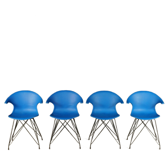 Vintage Blauwe Kuipstoelen – In Stijl Van Vitra Eames 1